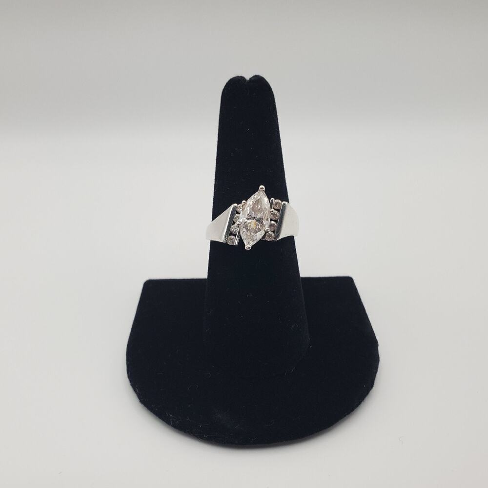 Marquise Cubic Zirconia 8 Channel Set in Sterling Silver Ring Size 8